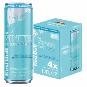 Red Bull Winter Edition Sugarfree Energy Drink, Iced Vanilla Berry, 12 fl.oz. Can, 4 pack
